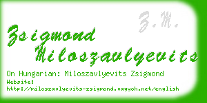 zsigmond miloszavlyevits business card